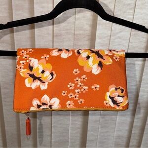 RACHEL PALLY
Leather Trimmed Canvas Fold Clutch